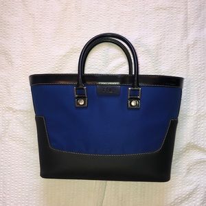 Ralph Lauren nylon/vinyl blue and black tote